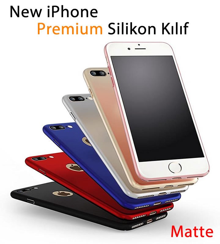 Apple iPhone 7-7 Plus Premium Matte Silikon Kılıf + Cam Koruma