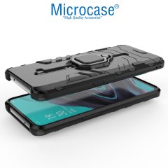 Microcase Oppo Reno 2 Batman Serisi Yüzük Standlı Armor Kılıf - Siyah