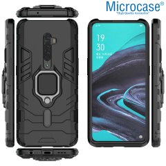Microcase Oppo Reno 2 Batman Serisi Yüzük Standlı Armor Kılıf - Siyah
