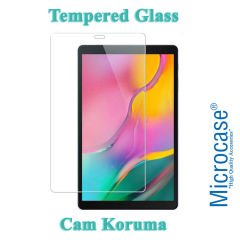 Microcase Samsung Galaxy Tab A 10.1 2019 T510 Delüx Serisi Universal Standlı Deri Kılıf - Lacivert + Tempered Glass Cam Koruma