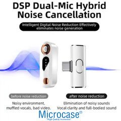 Microcase Type-C Girişli Çiftli Profesyonel Wireless Kablosuz Yaka Mikrofonu Lavalier - AL4135