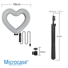 Microcase JM16 Mini Kalpli RGB Ring Işık - 16CM + 2.1 MT Tripod - AL5203