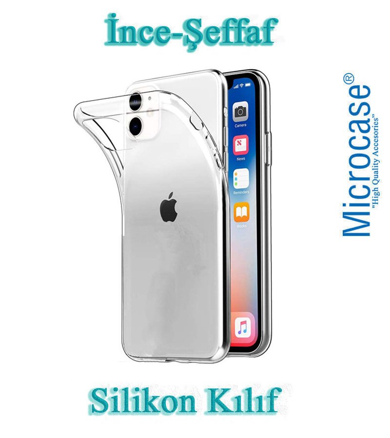 Microcase iPhone 11 Ultra İnce 0.2 mm Soft Silikon Kılıf - Şeffaf