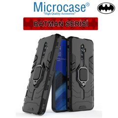 Microcase Oppo Reno 2Z Batman Serisi Yüzük Standlı Armor Kılıf - Siyah