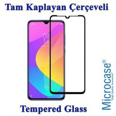 Microcase Xiaomi Mi CC9e Tam Kaplayan Çerçeveli Tempered Ekran Koruyucu - SİYAH