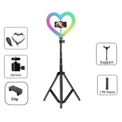 Microcase JM26 Kalpli Telefon Tutacaklı RGB Ring Işık - 26CM + 2.1 MT Tripod - AL5204