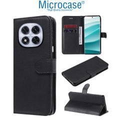 Microcase Xiaomi Redmi Note 14 Pro Plus 5G Darbeye Dayanıklı Cüzdanlı ve Standlı Kapaklı Deri Kılıf Siyah AL4232