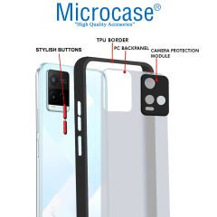 Microcase Vivo Y21a London Serisi Darbeye Dayanıklı Kılıf - Buzlu Siyah AL3415