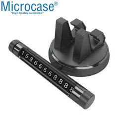 Microcase Mıknatıs Numaratörlü Araç içi Telefon Tutucu Siyah - AL2476