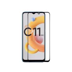 Microcase Realme C11 2021 Tam Kaplayan Çerçeveli Cam - Siyah