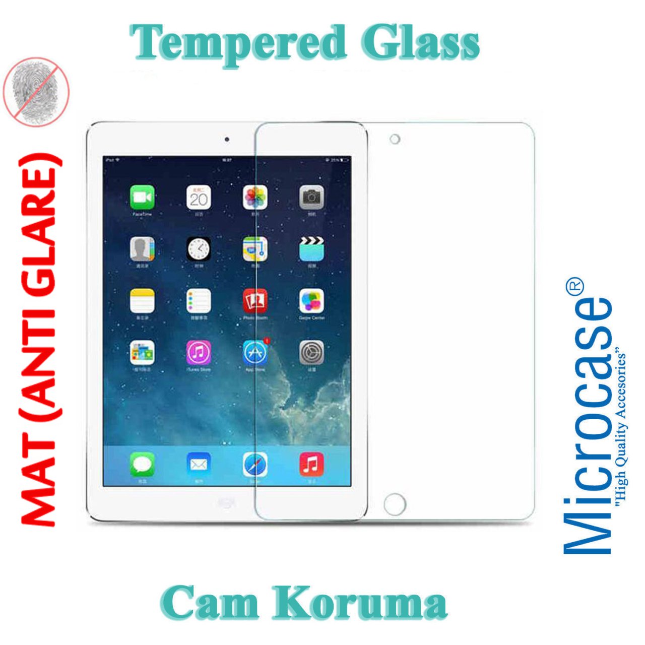 Microcase iPad Mini 5.Nesil 2019 Tempered Glass Cam Koruma - MAT