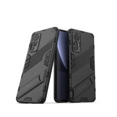 Microcase Xiaomi Mi 12 Lite Matrix Serisi Armor Standlı Perfect Koruma Kılıf -Siyah