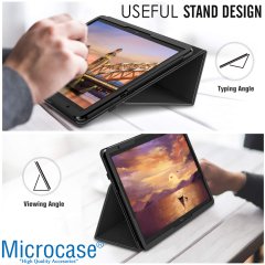 Microcase Huawei Mediapad T5 10.1 inch Book Case Standlı Deri Kılıf - Siyah