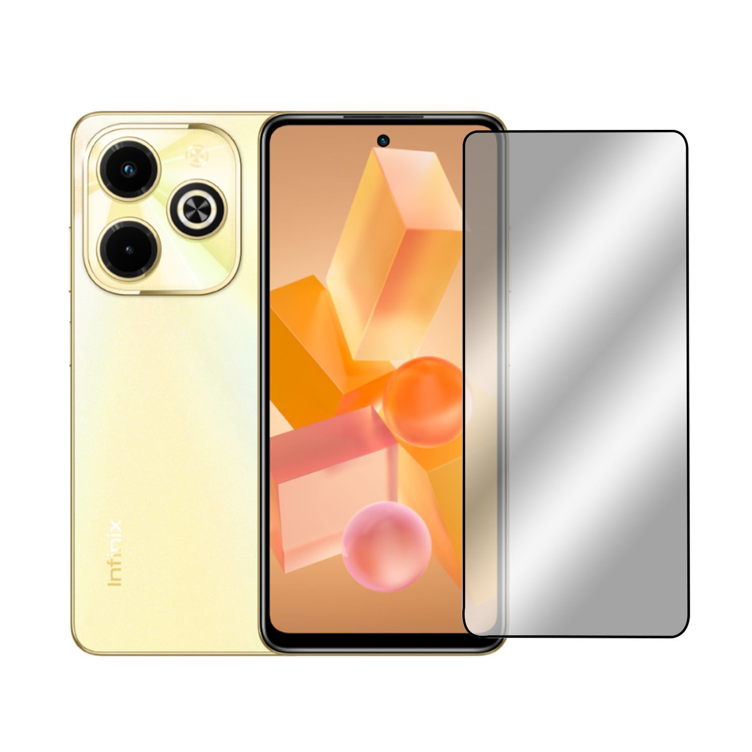 Microcase Infinix Hot 40i Tam Kaplayan Çerçeveli Tempered Ekran Koruyucu -AL3276