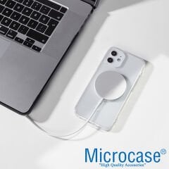 Microcase iPhone 11 için Magsafe Manyetik Darbeye Dayanıklı Yarı Esnek Plastik TPU Şeffaf Kılıf - AL8116