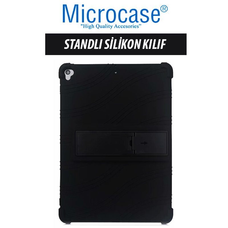 Microcase iPad 7.Nesil 10.2 inch Standlı Silikon Kılıf - Siyah