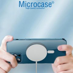 Microcase iPhone 13 Pro için Magsafe Manyetik Darbeye Dayanıklı Yarı Esnek Plastik TPU Şeffaf Kılıf - AL8116