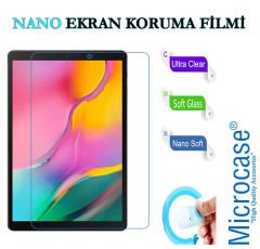 Microcase Samsung Galaxy Tab A 10.1 2019 T510 Delüx Serisi Universal Standlı Deri Kılıf - Mor + Nano Esnek Ekran Koruma Filmi