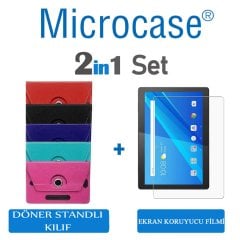 Microcase Lenovo Tab M10 10.1 TB-X605L TB-X605F Universal Standlı Tablet Kılıfı + Ekran Koruma Filmi