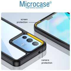 Microcase Vivo V23 5G Shield Serisi Darbeye Dayanıklı Köşe Korumalı Yarı Esnek Plastik TPU Kılıf - Siyah