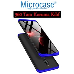 Microcase Xiaomi Redmi 8 Tam Koruma Kapak 360 Derece Kılıf + Nano Ekran Koruyucu - Siyah Mavi