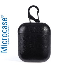 Microcase Airpods Kulaklık ve Şarj Ünitesi için Deri Kılıf
