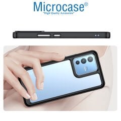 Microcase Vivo V23 5G Shield Serisi Darbeye Dayanıklı Köşe Korumalı Yarı Esnek Plastik TPU Kılıf - Füme