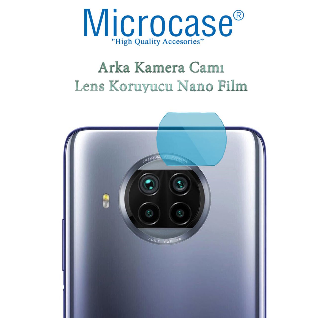 Microcase Xiaomi Mi 10T Lite Kamera Camı Lens Koruyucu Nano Esnek Film