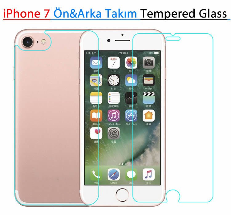 Apple iPhone 7 Ön Arka Takım Tempered Glass Cam Koruma