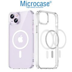 Microcase iPhone 14 için Magsafe Manyetik Darbeye Dayanıklı Yarı Esnek Plastik TPU Şeffaf Kılıf - AL8116