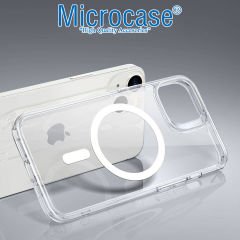 Microcase iPhone 14 için Magsafe Manyetik Darbeye Dayanıklı Yarı Esnek Plastik TPU Şeffaf Kılıf - AL8116