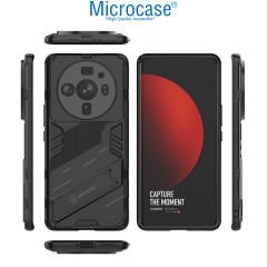 Microcase Xiaomi Mi 12 Ultra Matrix Serisi Armor Standlı Perfect Koruma Kılıf -Siyah