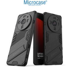 Microcase Xiaomi Mi 12 Ultra Matrix Serisi Armor Standlı Perfect Koruma Kılıf -Siyah