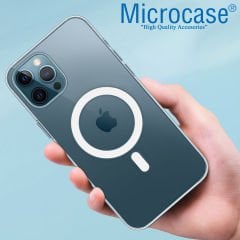 Microcase iPhone 14 Pro Max için Magsafe Manyetik Darbeye Dayanıklı Yarı Esnek Plastik TPU Şeffaf Kılıf - AL8116