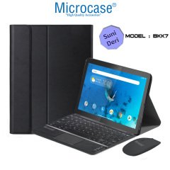 Microcase Lenovo Tab M10 TB-X505F Bluetooth Touchpad Klavye + Bluetooth Mouse + Standlı Kılıf - BKK7