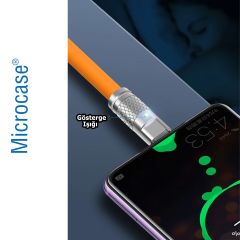 Microcase Ios Iphone Ipad uyumlu  Lightning Metal Başlıklı 120W 3.4A Hızlı şarj Kablosu Turuncu-AL4387