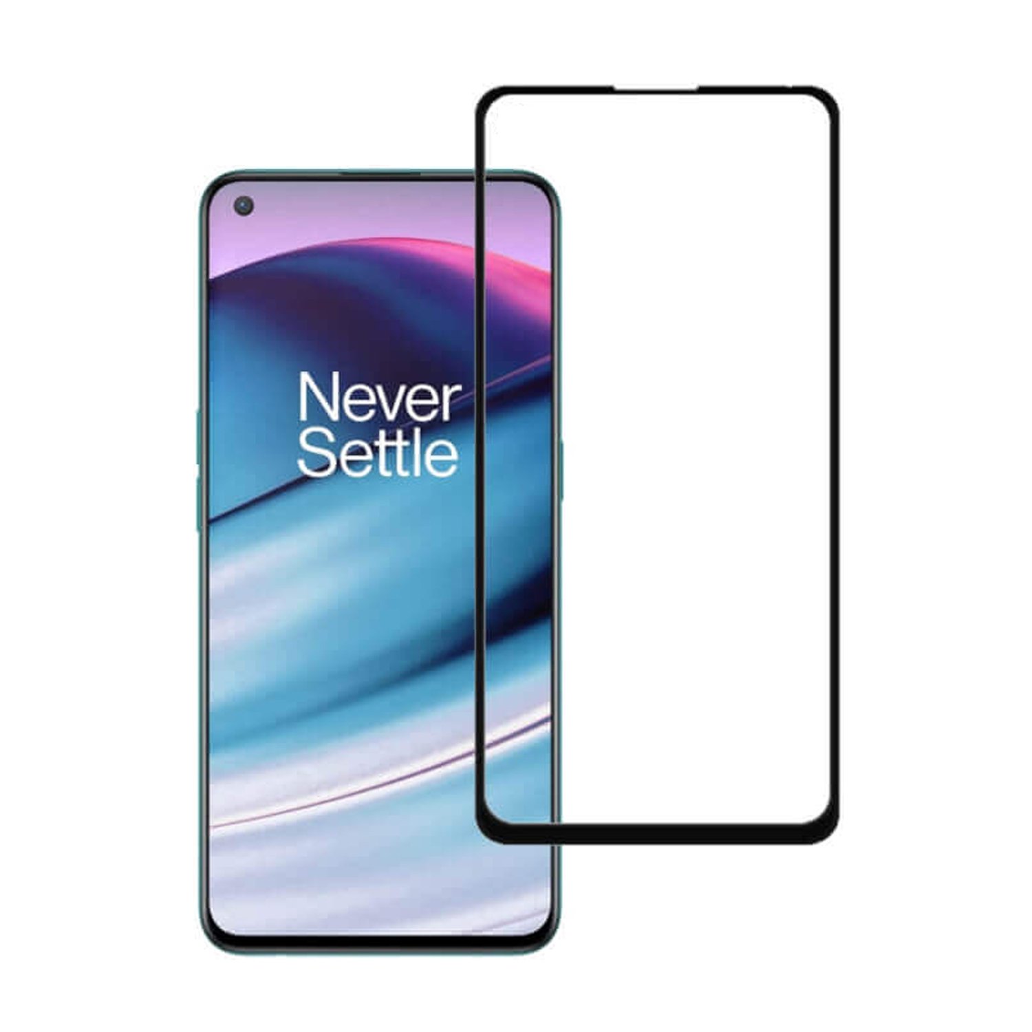 Microcase OnePlus Nord N20 5G Tam Kaplayan Çerçeveli Tempered Ekran Koruyucu - Siyah