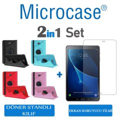 Samsung Galaxy Tab A T580 T585 T287 Dönerli Kılıf + Ekran Koruma