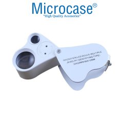 Microcase Led Işıklı Çift Göz 60X 30X Büyütme Büyüteç Model BY10