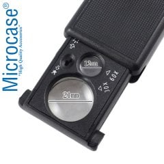 Microcase Mor Işıklı Çift Gözlü 60X 30X Büyütme Büyüteç Model BY9