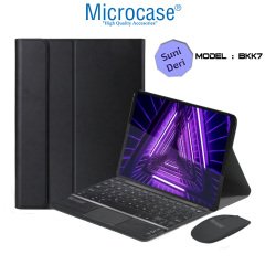 Microcase Lenovo Tab M10 TB-X306F Bluetooth Touchpad Klavye + Bluetooth Mouse + Standlı Kılıf - BKK7