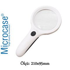 Microcase 8 Led Aydınlatmalı 10X Büyütme El Büyüteci - Model BY6