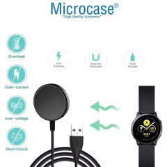 Microcase Samsung Galaxy Watch Active 2 40 mm için 2in1 SET Manyetik Şarj Aygıtlı Silikon Şarj Standı - AL3556