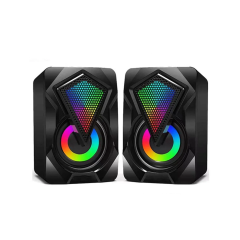 Microcase RGB LED 6W Stereo USB Hoparlör 3.5mm Jacklı Oyuncu Ses Sistemi - AL5217