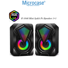 Microcase RGB LED 6W Stereo USB Hoparlör 3.5mm Jacklı Oyuncu Ses Sistemi - AL5217