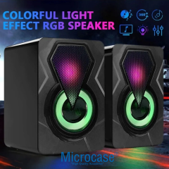 Microcase RGB LED 6W Stereo USB Hoparlör 3.5mm Jacklı Oyuncu Ses Sistemi - AL5217