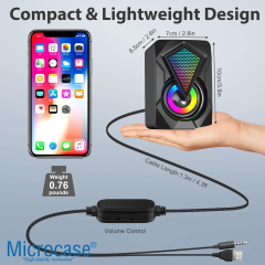 Microcase RGB LED 6W Stereo USB Hoparlör 3.5mm Jacklı Oyuncu Ses Sistemi - AL5217