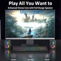 Microcase RGB LED 6W Stereo USB Hoparlör 3.5mm Jacklı Oyuncu Ses Sistemi - AL5217