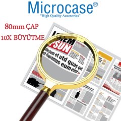 Microcase 80 mm Çap 10X Büyütme El Tipi Büyüteç - Model BY3