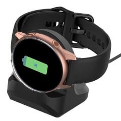 Microcase Samsung Galaxy Watch Active 2 44 mm için 2in1 SET Manyetik Şarj Aygıtlı Silikon Şarj Standı - AL3556
